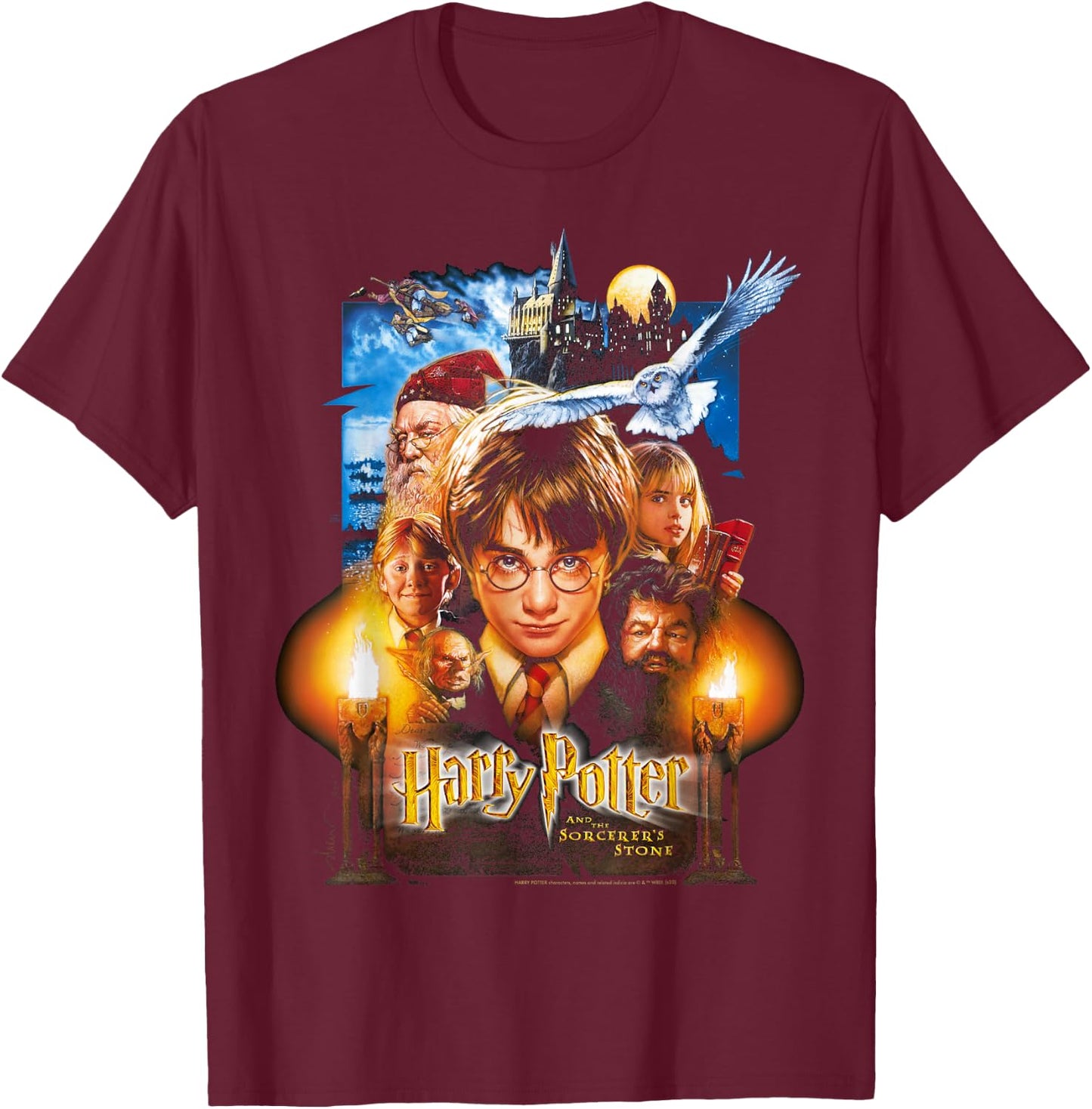Harry Potter And The Sorcerer's Stone Poster T-Shirt - T-Shirt | Maroon