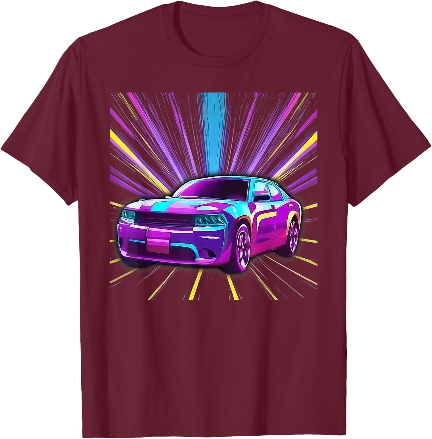Cool Purple Muscle Car Exotic Race Sports Racing Graphic T-Shirt - T-Shirt | Maroon