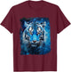 Pop Art Vintage Zoo Animal Tiger Blue T-Shirt - T-Shirt | Maroon