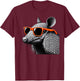 Cool Armadillo Wearing Sunglasses Graphic Art T-Shirt - T-Shirt | Maroon