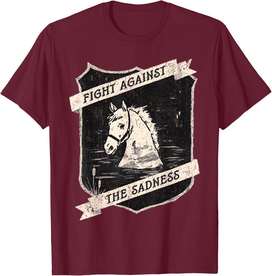 Vintage Fight Against The Sadness T-Shirt - T-Shirt | Maroon