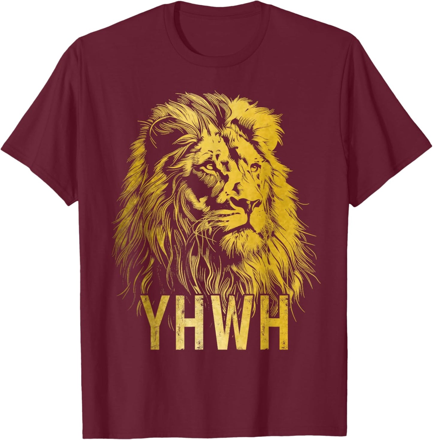 YHWH Hebrew Israelite Lion Of Judah Tribe Jew Jewish Yahweh T-Shirt - T-Shirt | Maroon