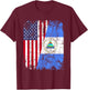 Nicaraguan Roots | Half American Flag | USA Nicaragua Flag T-Shirt - T-Shirt | Maroon