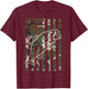 Fishing Camo US Flag Fish Bass Patriot Fisherman Dad Gift T-Shirt - T-Shirt | Maroon