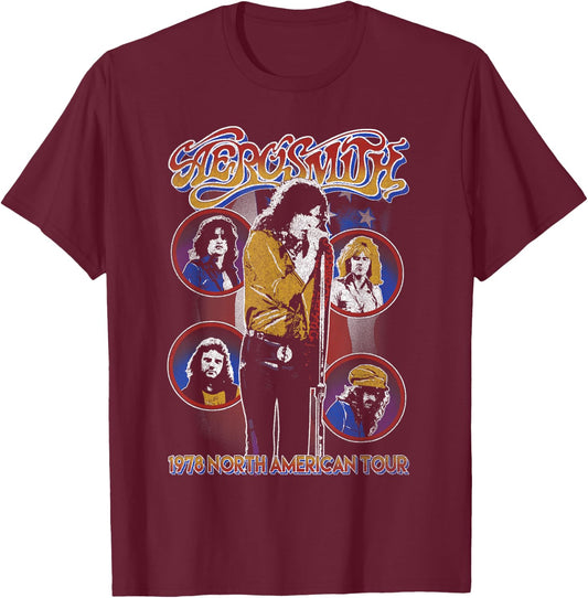 Aerosmith - 1978 North America Tour T-Shirt - T-Shirt | Maroon