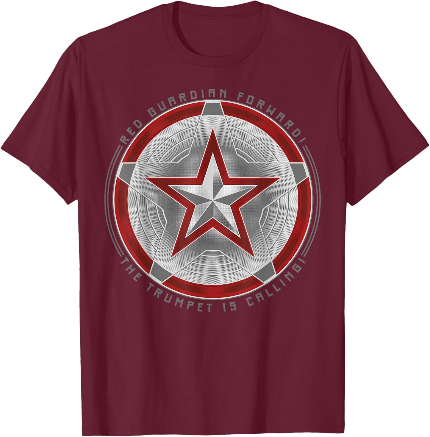 Marvel Black Widow Red Guardian Forward Shield T-Shirt - T-Shirt | Maroon