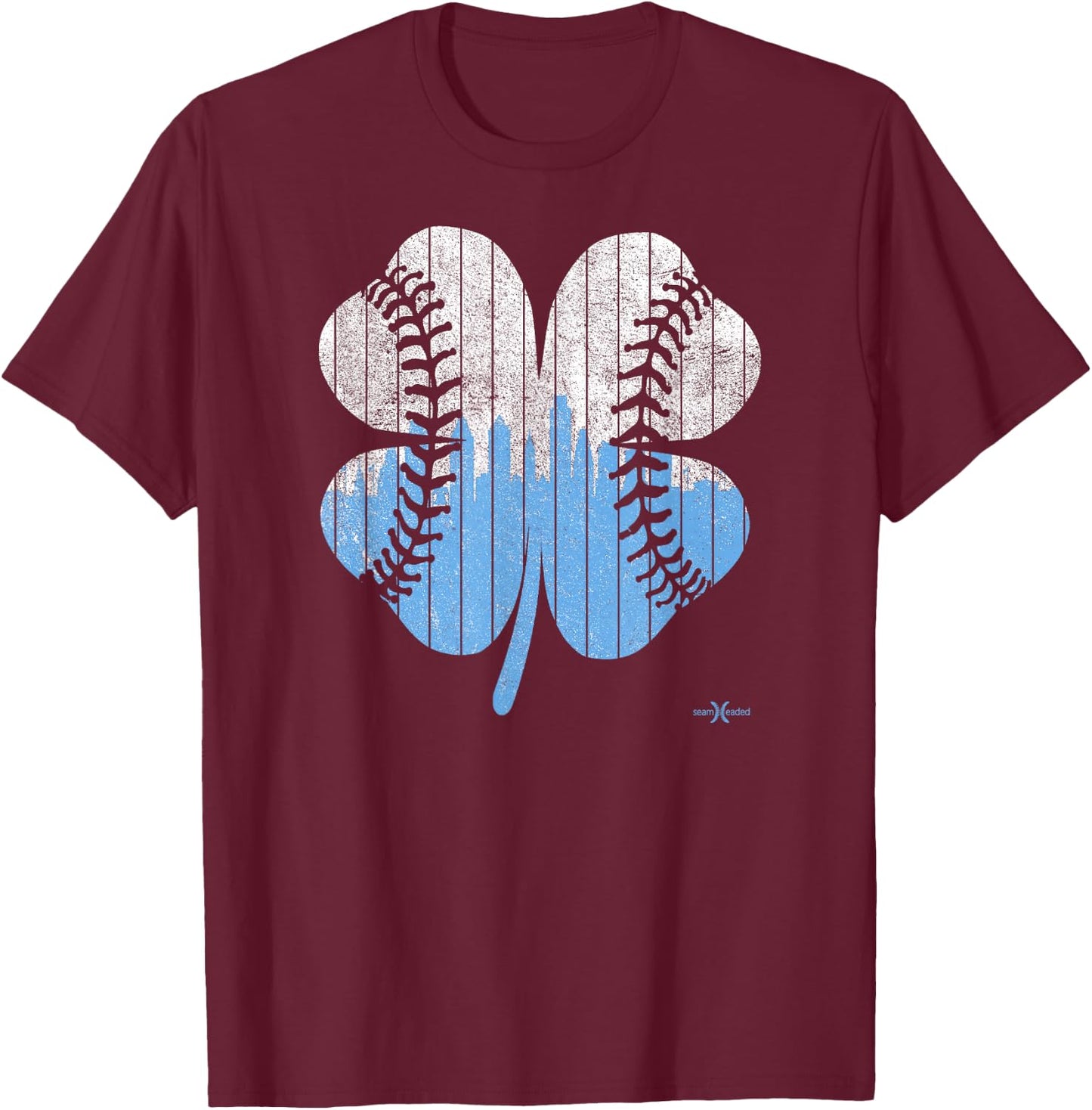 Classic Philadelphia Baseball Shamrock T-Shirt - T-Shirt | Maroon