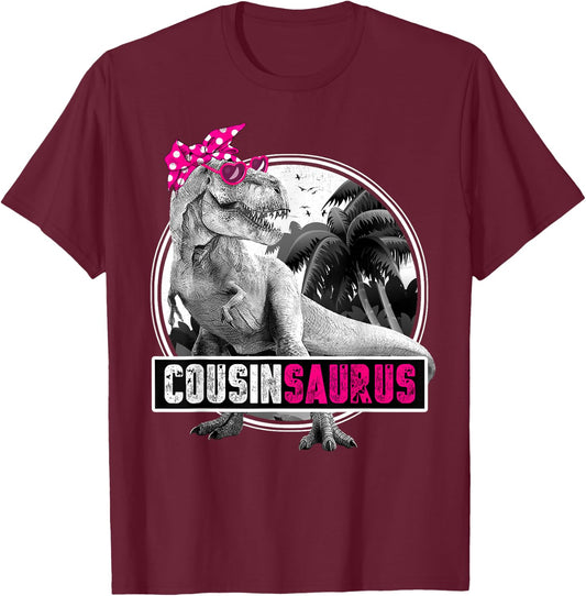 Dinosaur Family Dinosaurier - Women, Dinosaur Fans - Black - - Short Sleeve - Small - Classic Fit - Cotton 60%, Polyester 40% T-Shirt - T-Shirt | Maroon