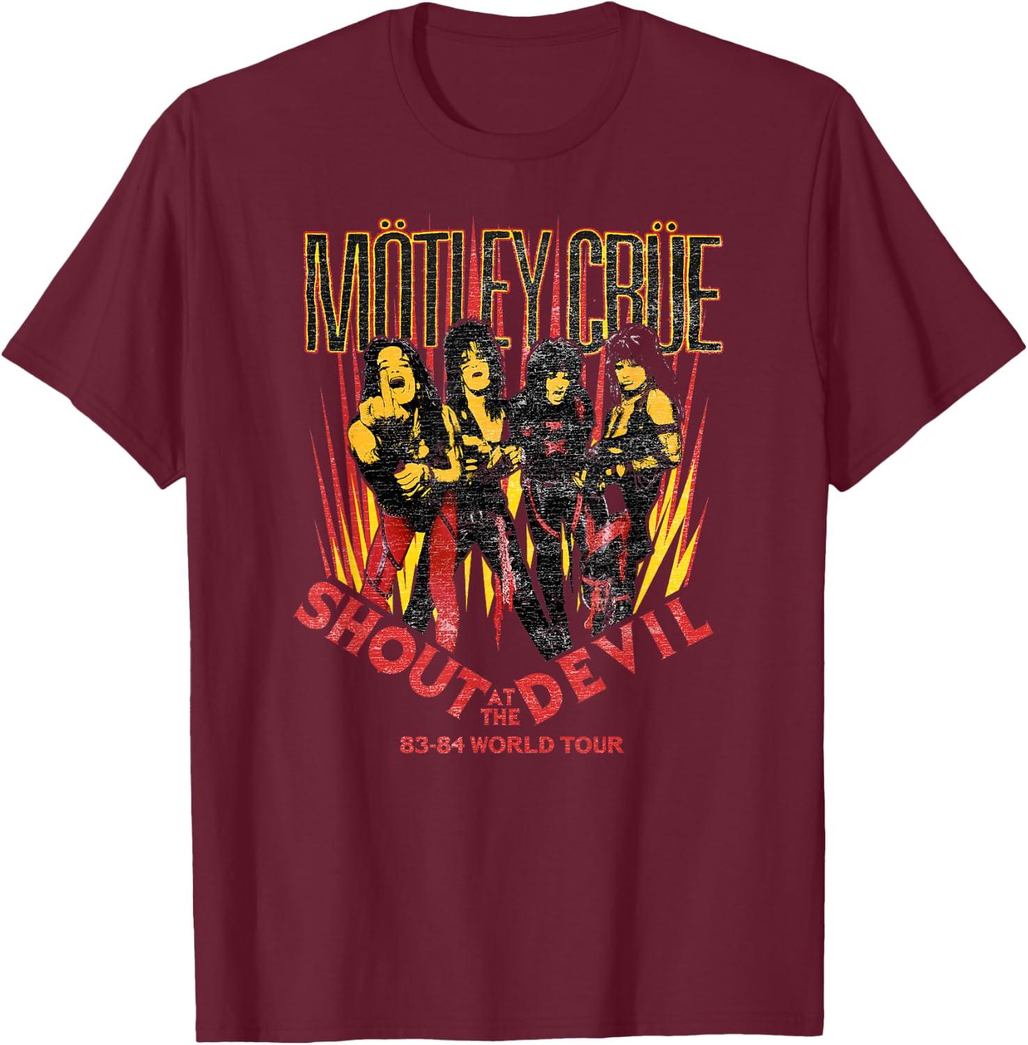 Mötley Crüe - Shout At The Devil Tour 83 T-Shirt - T-Shirt | Maroon
