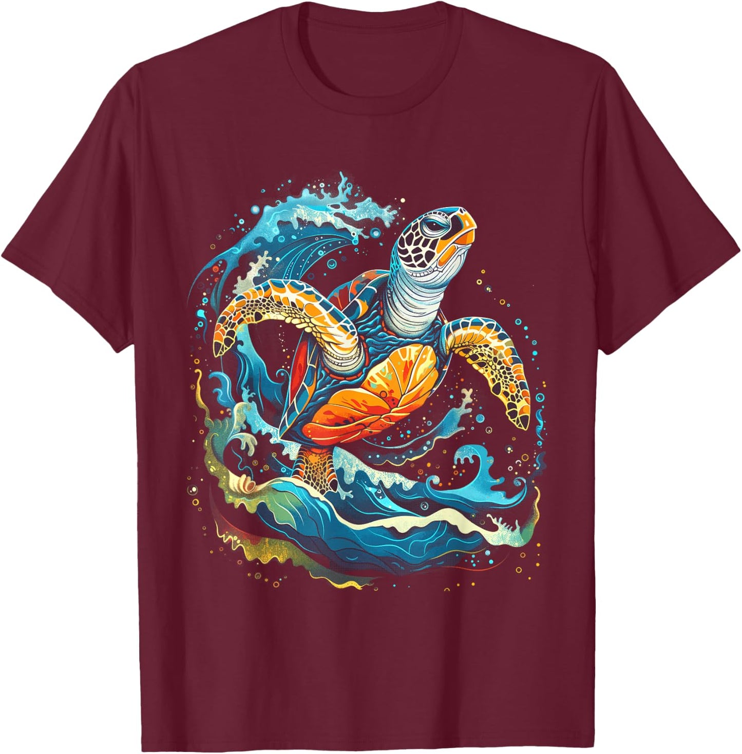 Sea Turtle Beach Lover Ocean Animal Graphic Novelty T-Shirt - T-Shirt | Maroon