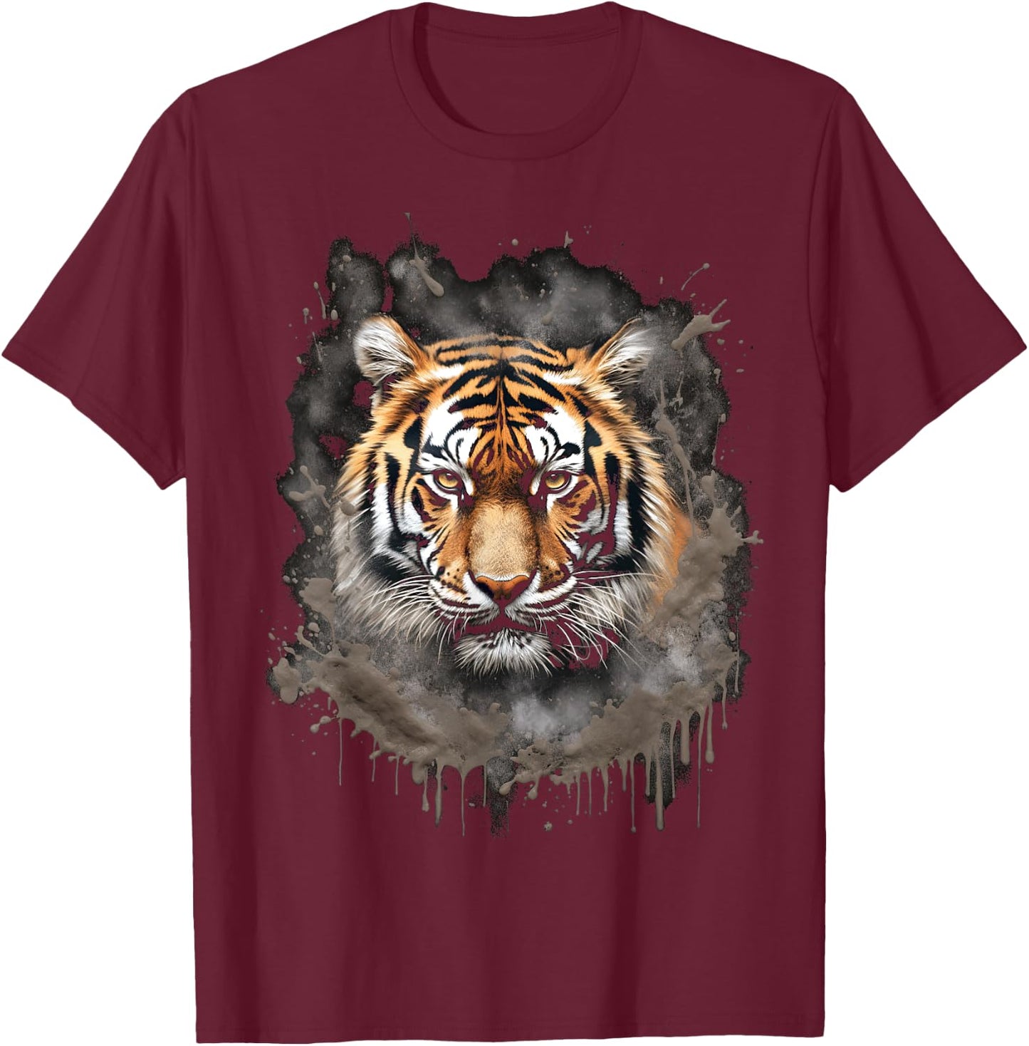 White Tiger Iconic Bengal Sumatran Tigers Wildlife T-Shirt - T-Shirt | Maroon