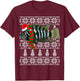 Fish Xmas Santa Hat Convict Cichlids Ugly Christmas T-Shirt - T-Shirt | Maroon