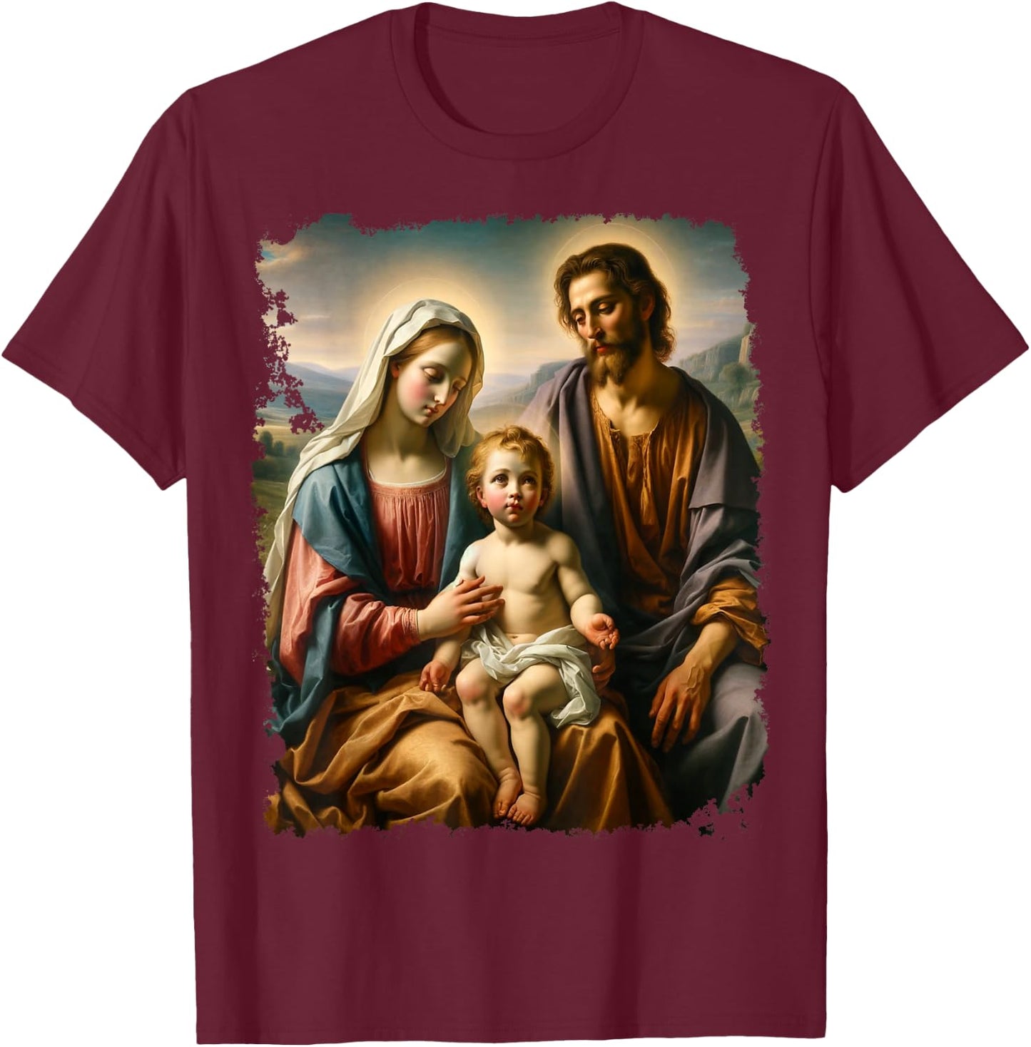 I Love Jesus Christ Mary Joseph T-Shirt - T-Shirt | Maroon