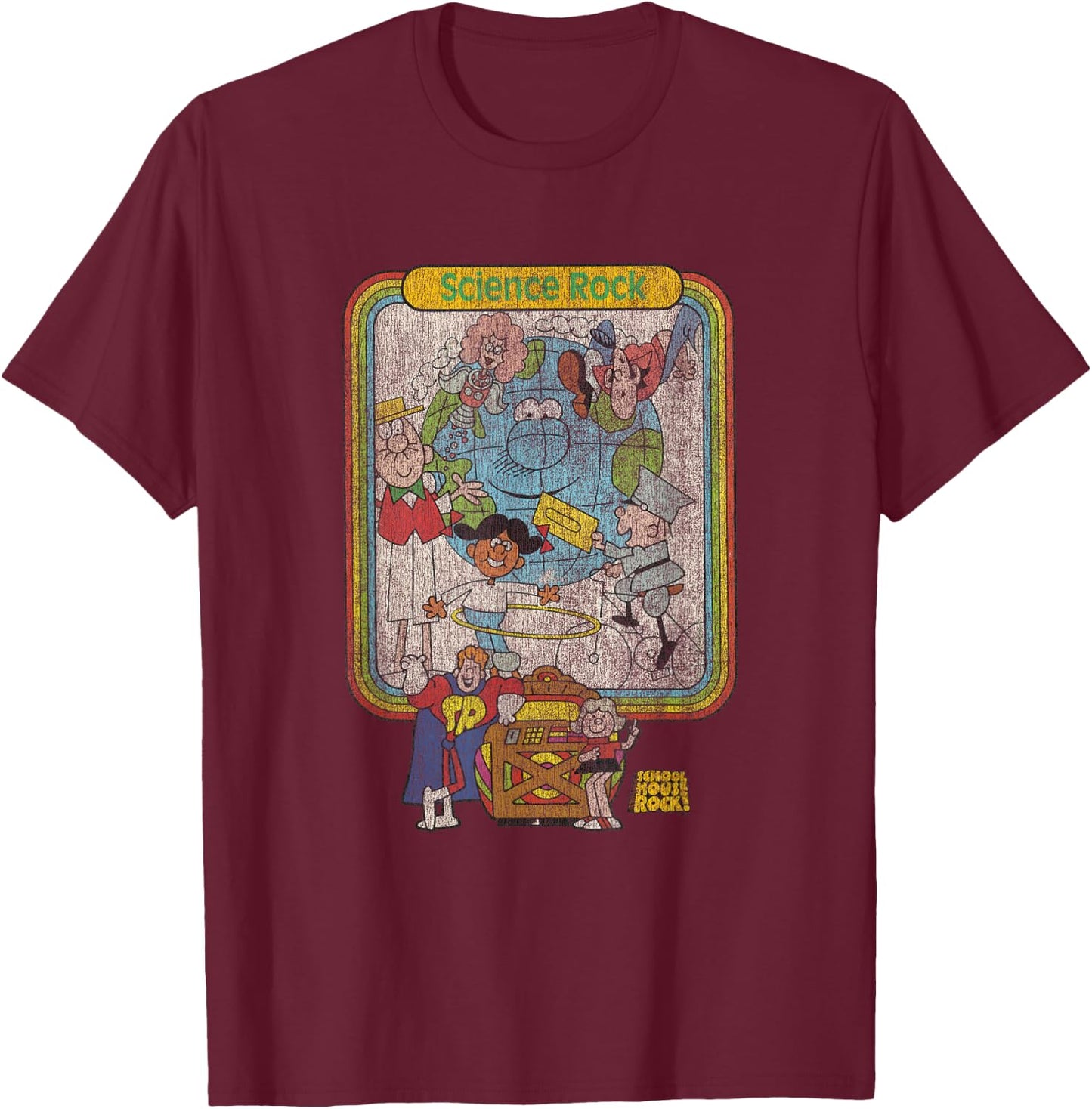 Ripple Junction x Schoolhouse Rock Science Rock T-Shirt - T-Shirt | Maroon