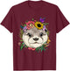 Floral Otter Spring Nature Otter Animal Lovers T-Shirt - T-Shirt | Maroon