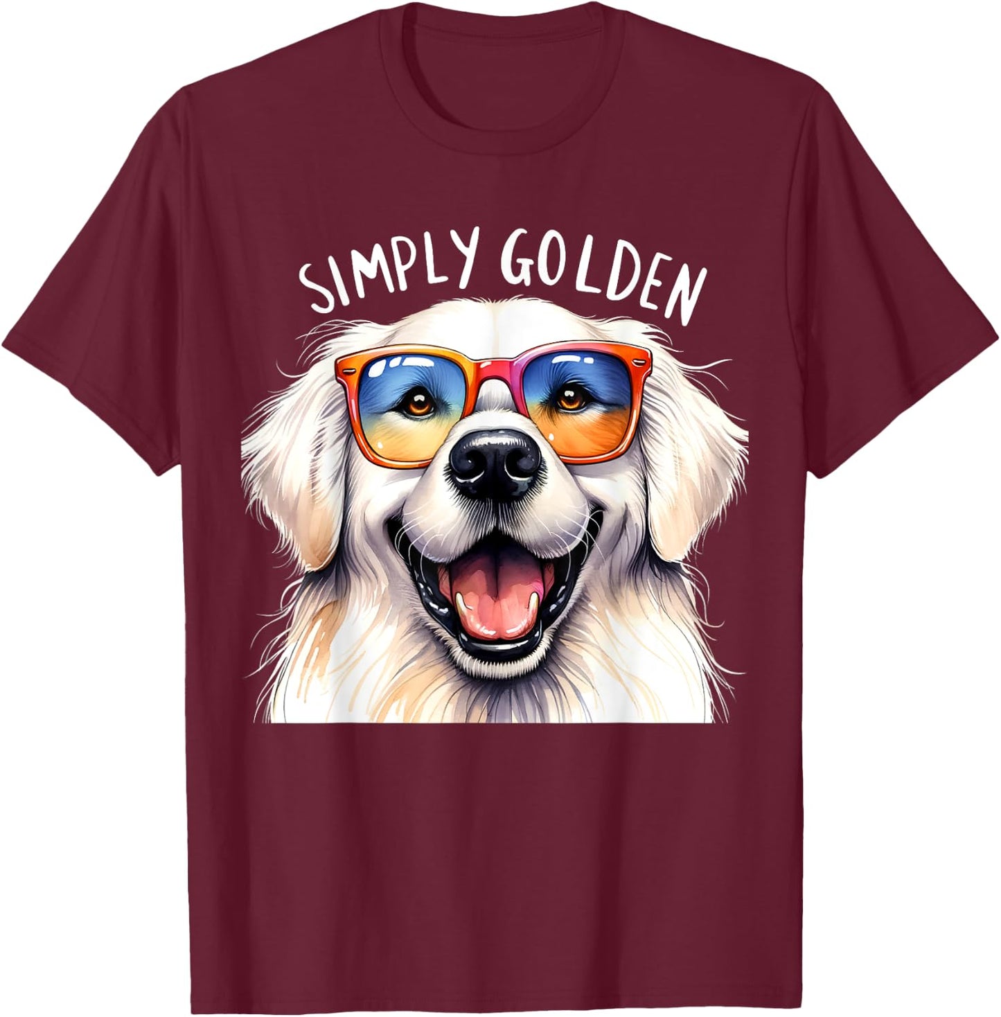Simply Golden Retriever Mom Women Men Funny Dog Puppy Love T-Shirt - T-Shirt | Maroon