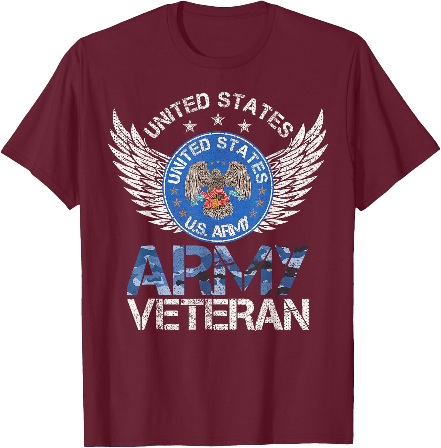 Vintage United States Army Veteran Gift U.S Military Veteran T-Shirt - T-Shirt | Maroon