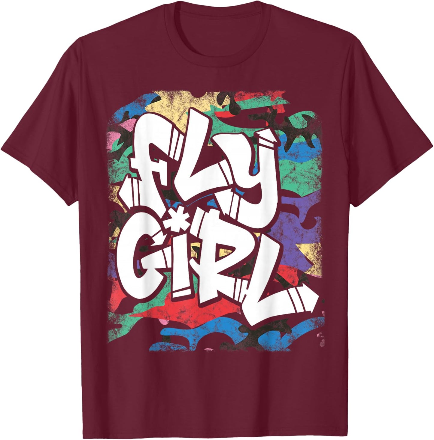 Fly Girl 80s 90s Old School B-Girl Hip Hop T-Shirt - T-Shirt | Maroon