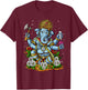 Ganesha Hindu God Elephant Spiritual Yoga Meditation T-Shirt - T-Shirt | Maroon