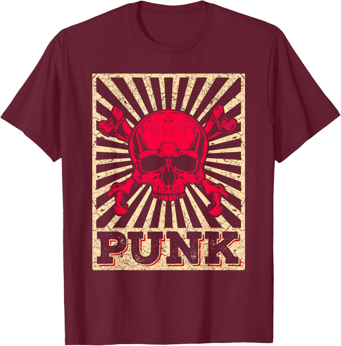Punk Music Retro Punk Rock Concert Gift T-Shirt - T-Shirt | Maroon