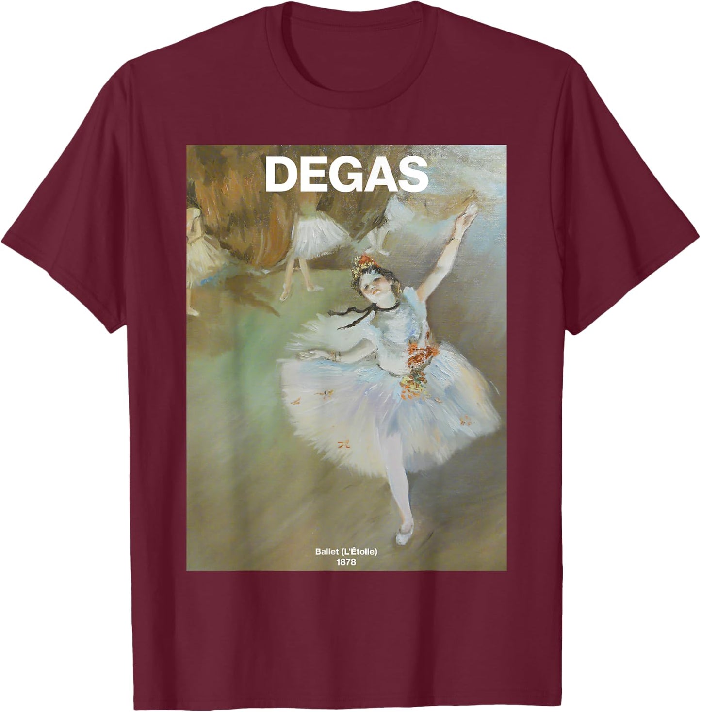 Degas – Ballet (L'Étoile) | Famous Painting T-Shirt - T-Shirt | Maroon