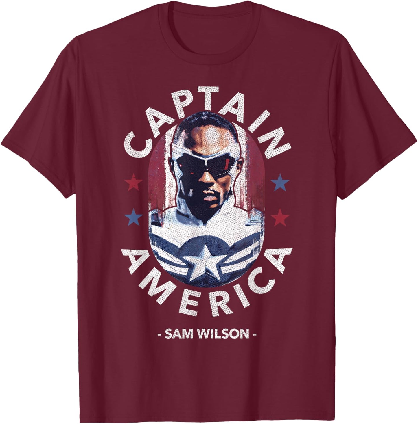 Marvel Falcon Winter Soldier Sam Wilson Captain America T-Shirt - T-Shirt | Maroon