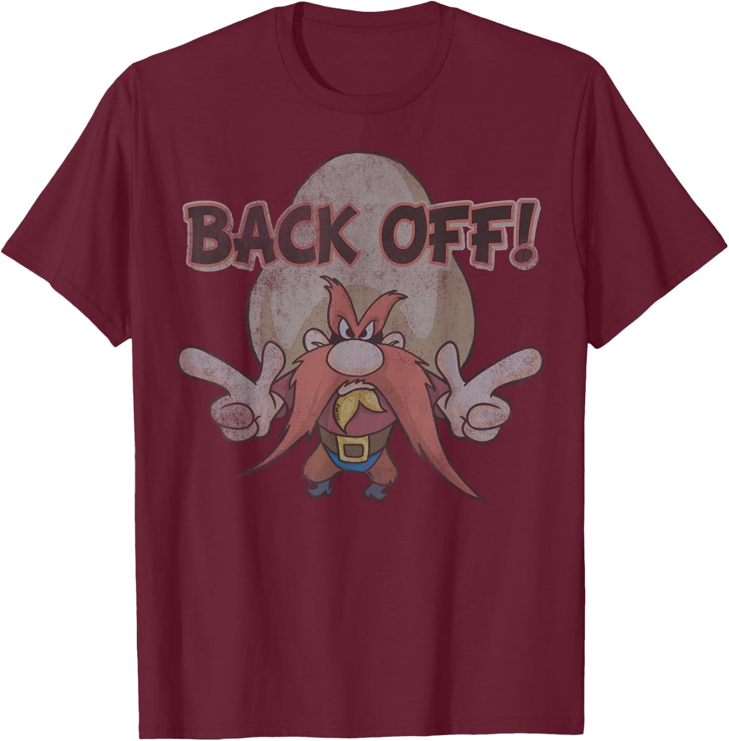 Looney Tunes Yosemite Sam Back Off T-Shirt - T-Shirt | Maroon