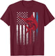 Fishing Marlin Swordfish Fish 4th of July American Flag USA T-Shirt - T-Shirt | Maroon