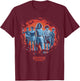 Stranger Things Group Shot Demogorgon Framed Short Sleeve T-Shirt - T-Shirt | Maroon