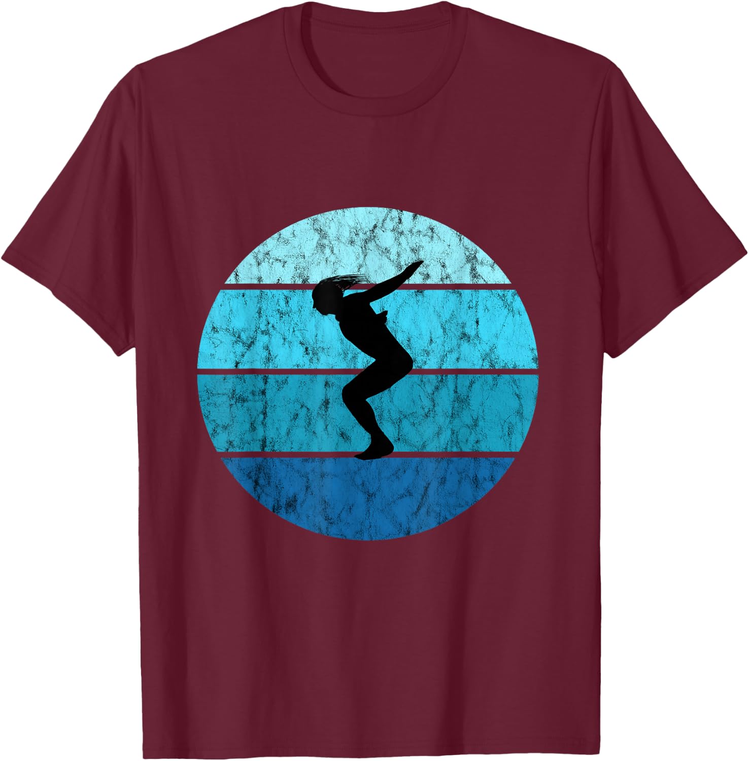 Retro Vintage Ocean Tower Jumping Board T-Shirt - T-Shirt | Maroon