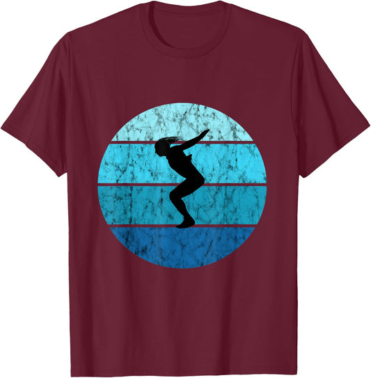 Retro Vintage Ocean Tower Jumping Board T-Shirt - T-Shirt | Maroon