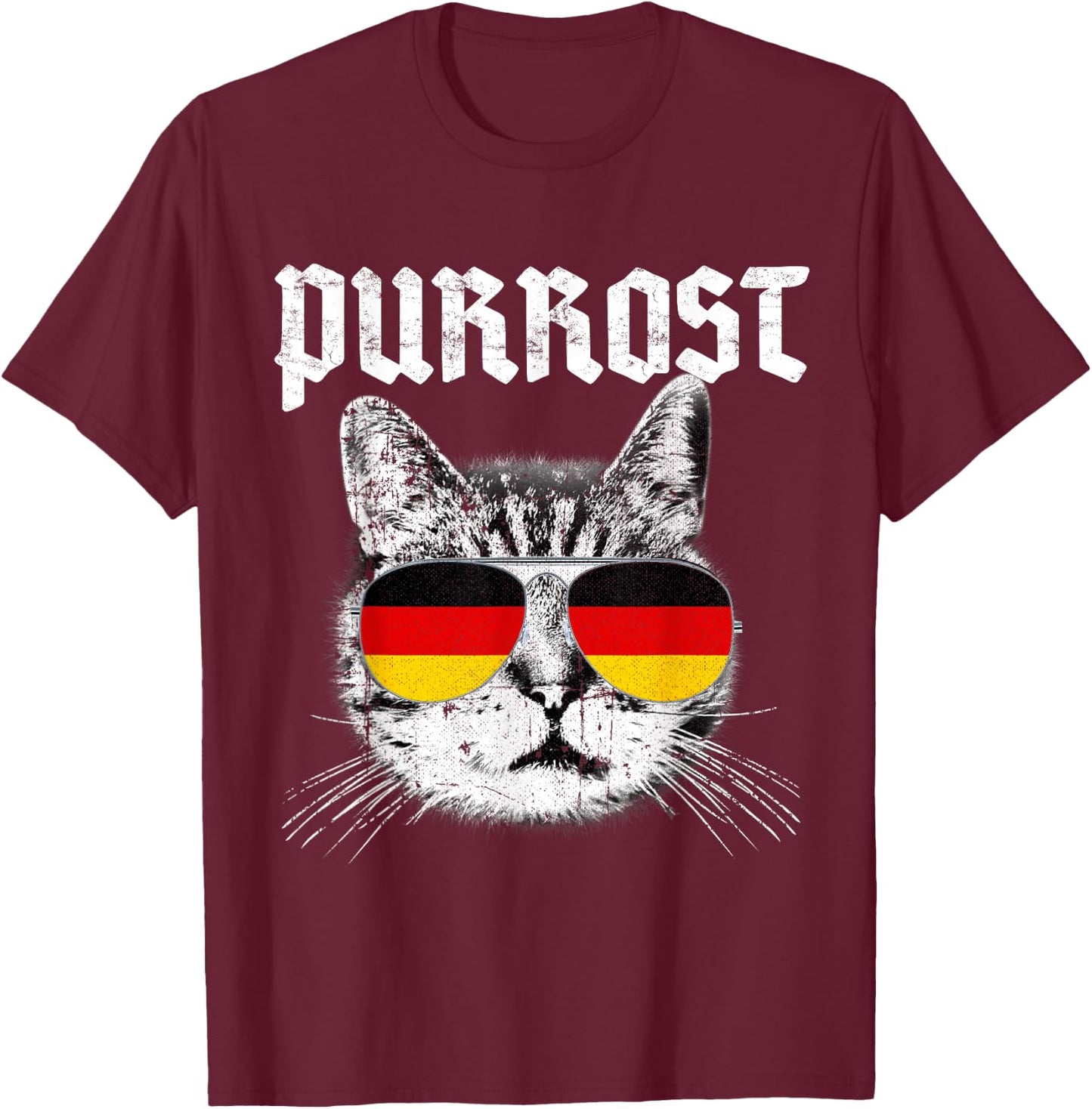 PURROST Prost Oktoberfest Cat Funny German Flag Kids Gift T-Shirt - T-Shirt | Maroon