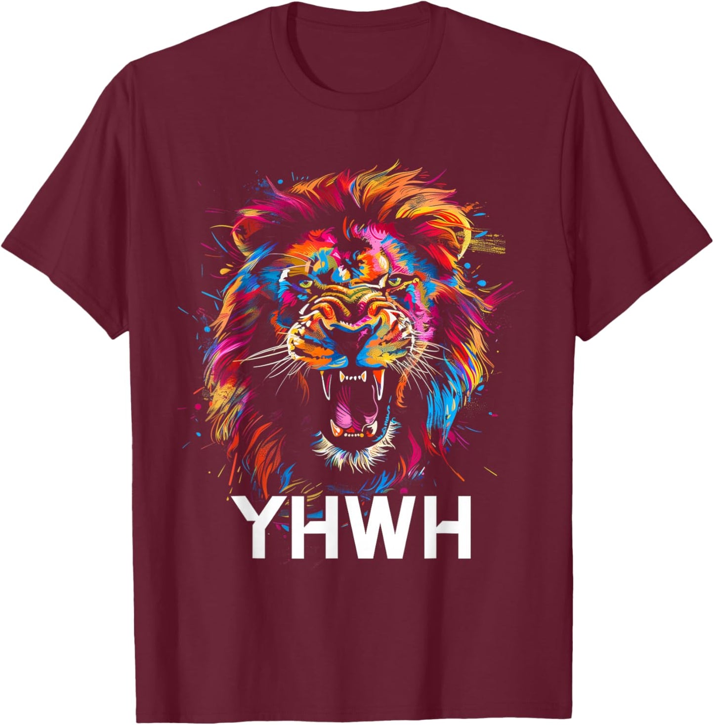 Hebrew Israelite Lion Of Judah Tribe YHWH Jew Jewish Yah T-Shirt - T-Shirt | Maroon