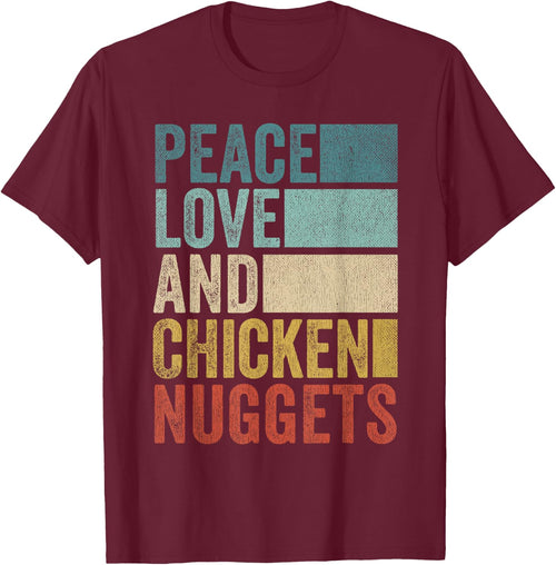 Funny Retro Peace Love And Chicken Nuggets