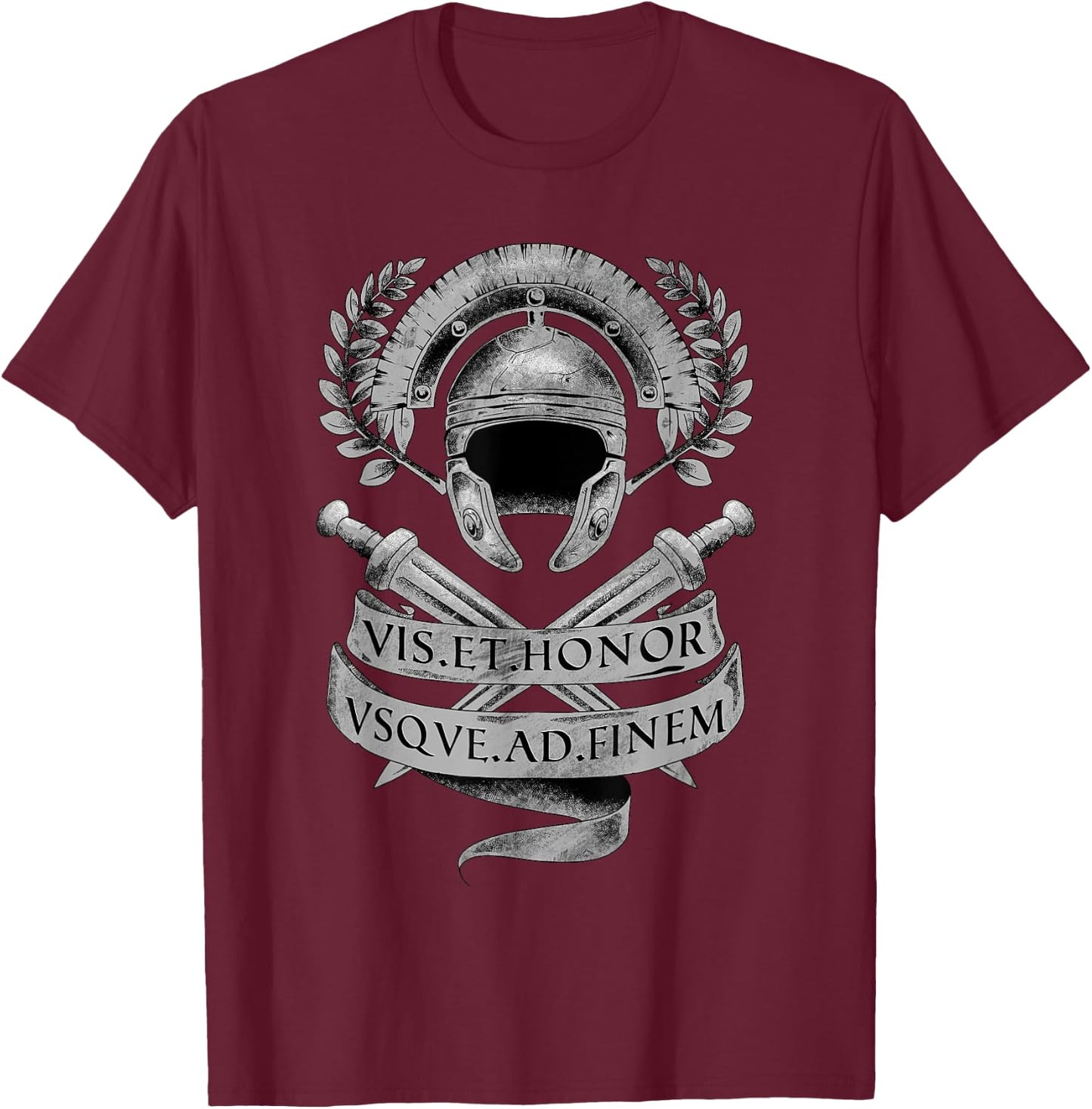 Vintage Roman Gladiator Helmet Warrior Arena Gym Gift T-Shirt - T-Shirt | Maroon