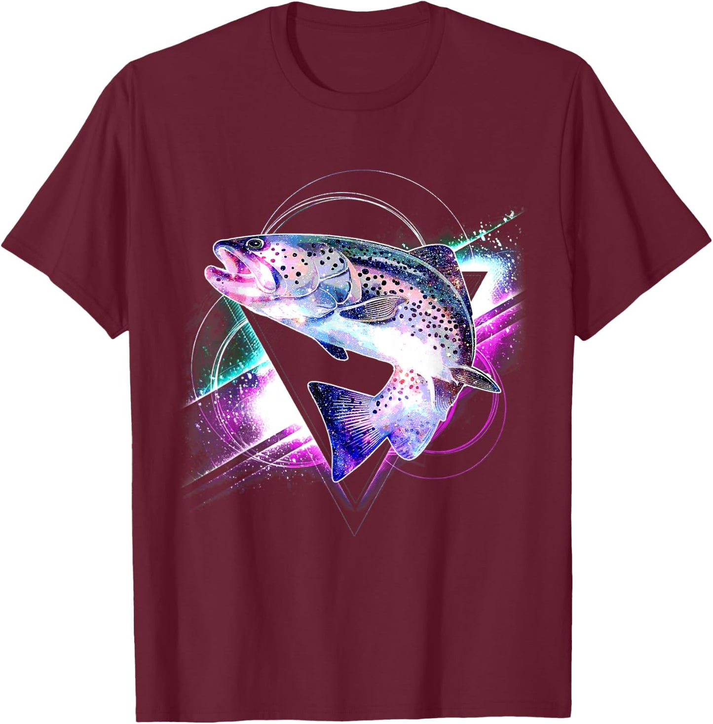 Aesthetic Galaxy Trout T-Shirt - T-Shirt | Maroon