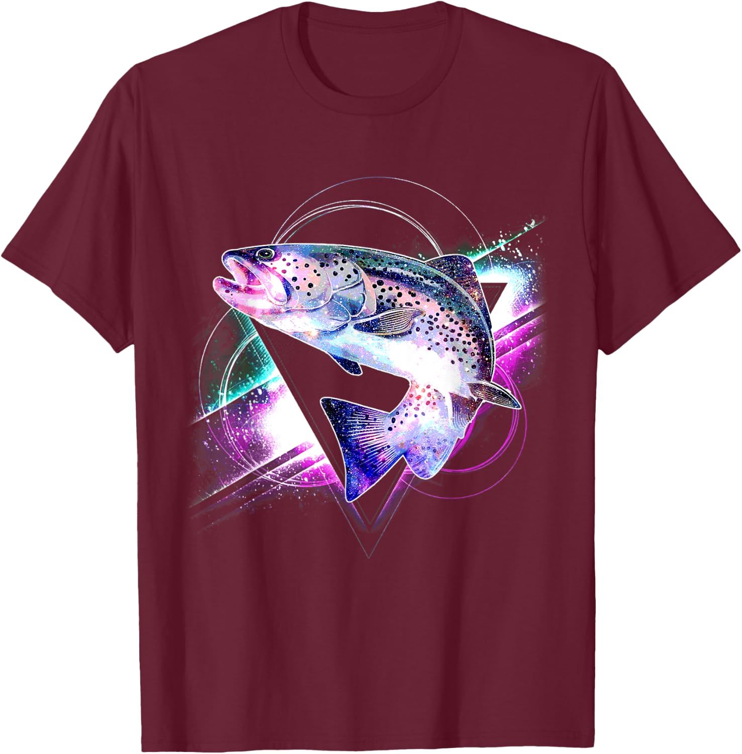 Aesthetic Galaxy Trout T-Shirt - T-Shirt | Maroon
