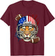Tiger American Football Tiger Lovers USA Flag T-Shirt - T-Shirt | Maroon