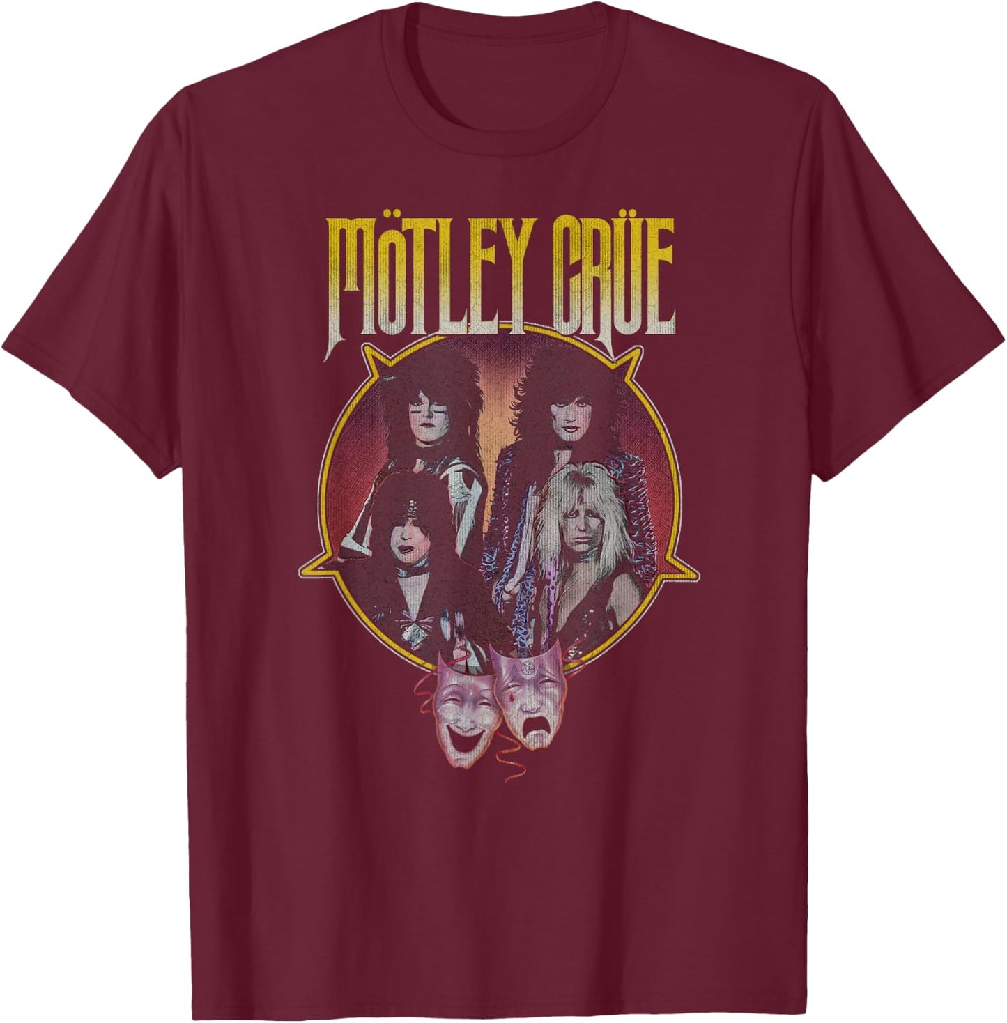 Mötley Crüe - Theatre Of Pain - Pentagram T-Shirt - T-Shirt | Maroon
