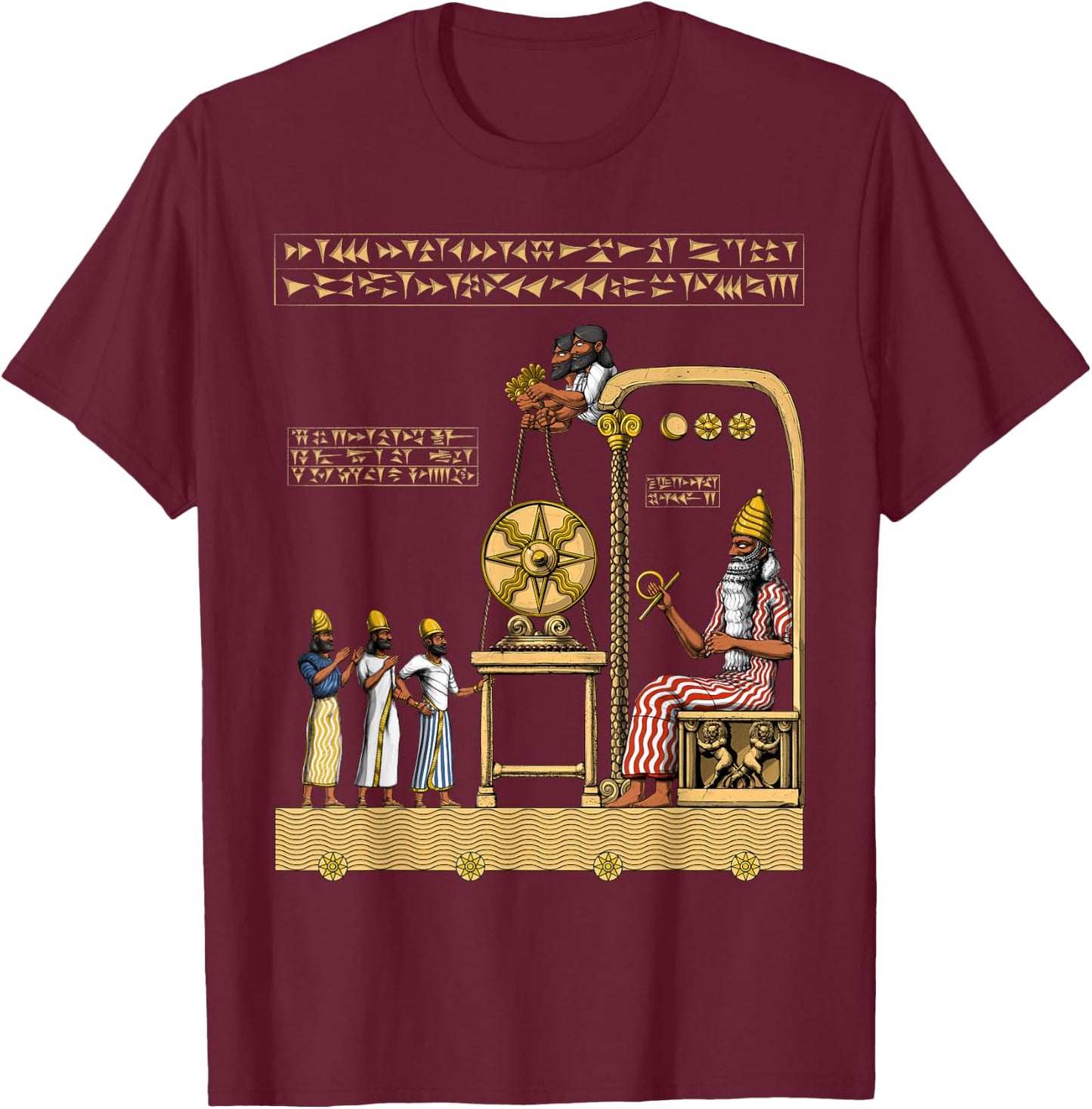 Anunnaki Alien Sumerian Gods Ancient Babylonian T-Shirt - T-Shirt | Maroon