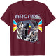 Arcade cabinet machine 1970 1980 1990 Video Game Collection T-Shirt - T-Shirt | Maroon