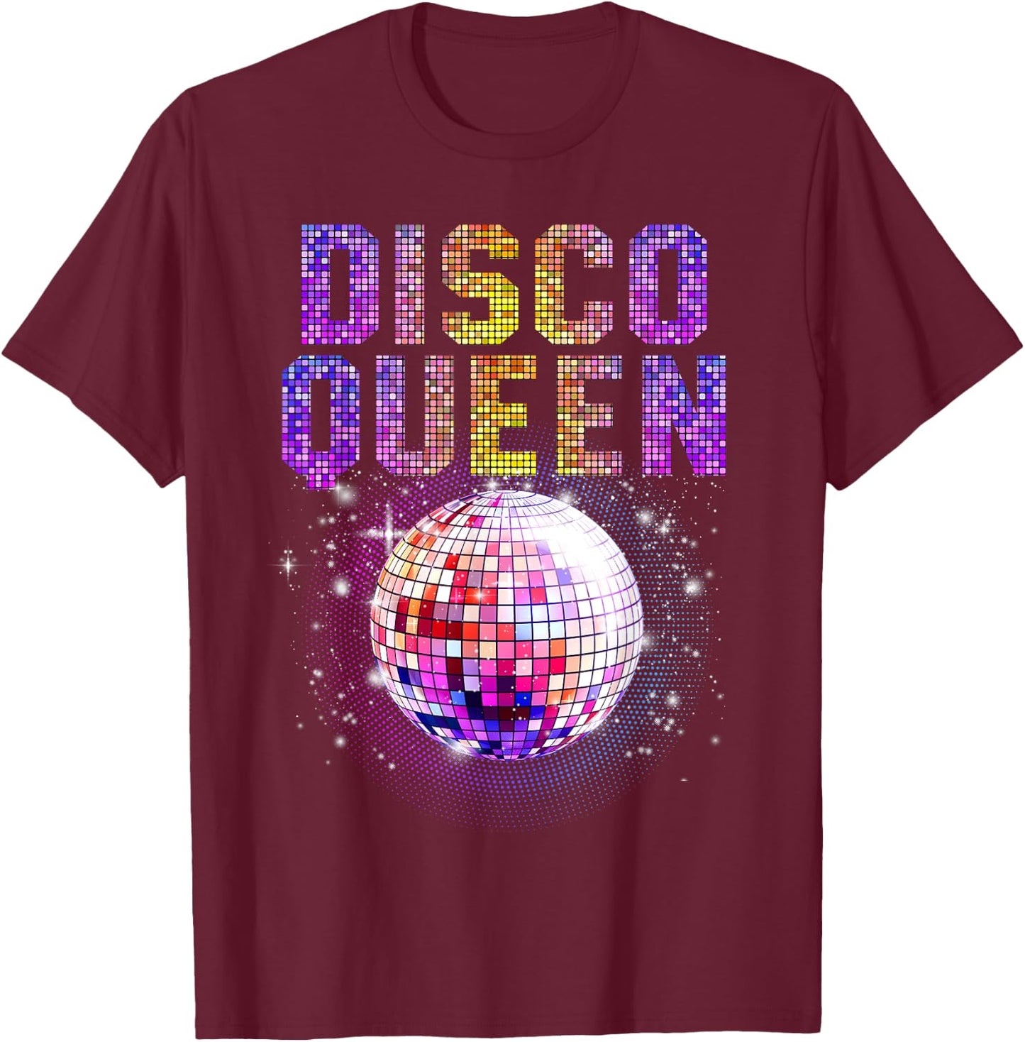 Disco Queen Art Girls Funk Music Disco Dancing T-Shirt - T-Shirt | Maroon