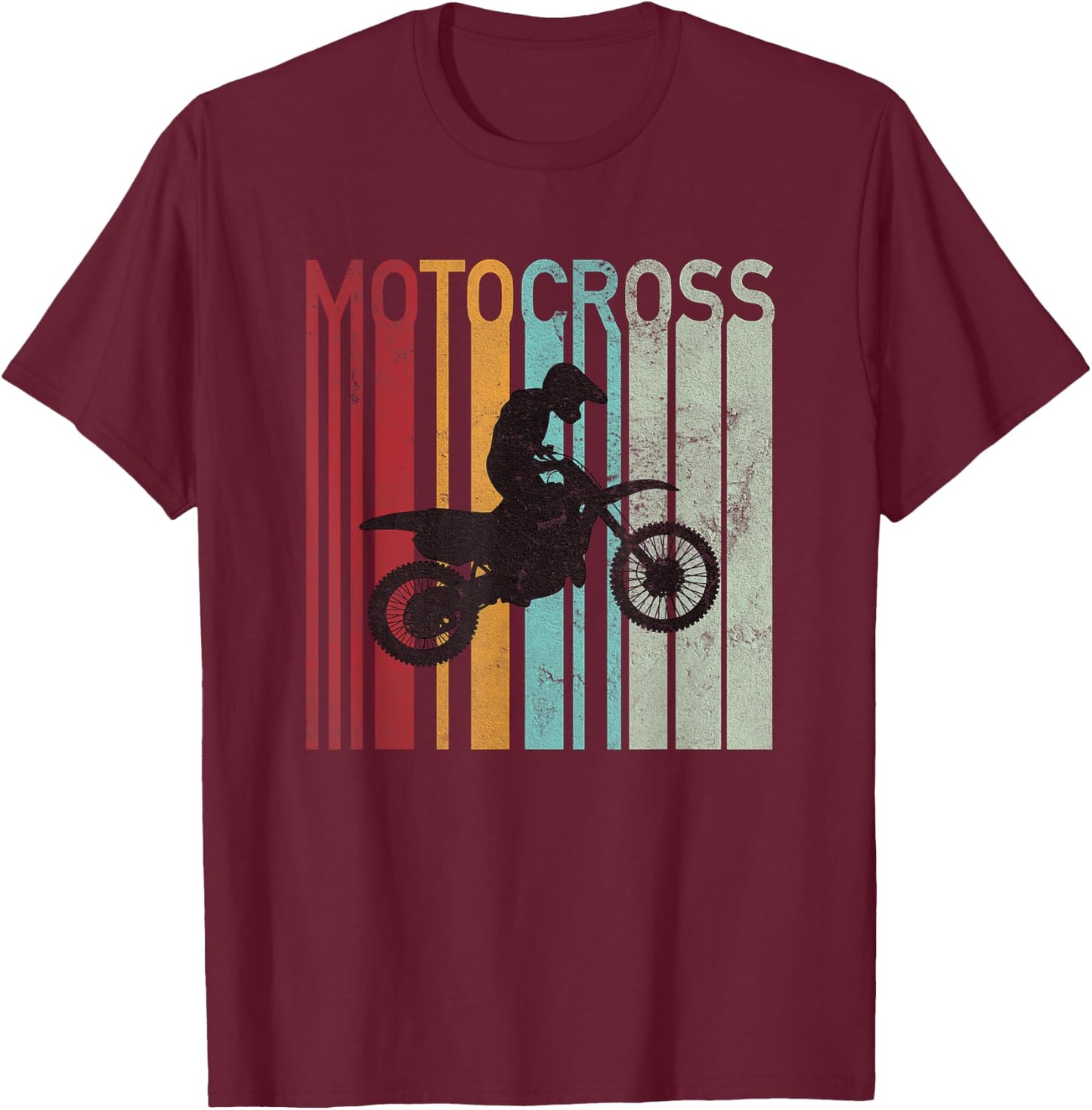 Vintage Motocross Dirt Bike Retro Supercross Motorcycle T-Shirt - T-Shirt | Maroon