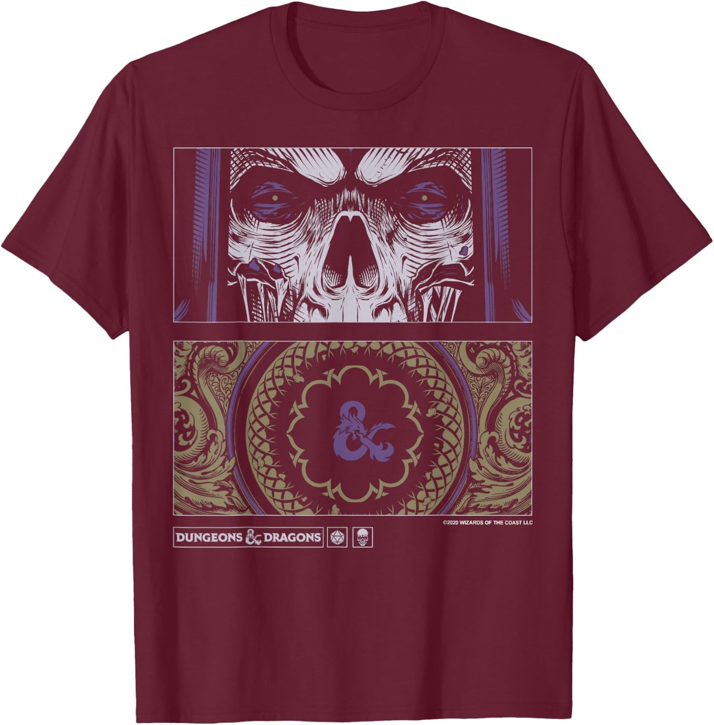 Dungeons & Dragons Lich Panels T-Shirt - T-Shirt | Maroon