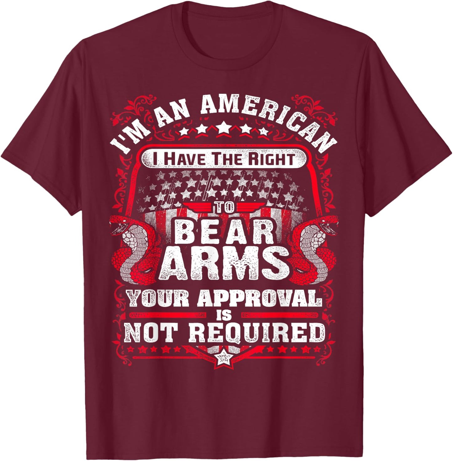 Gun Control Right To Bear Arms for Gun Enthusiast T-Shirt - T-Shirt | Maroon