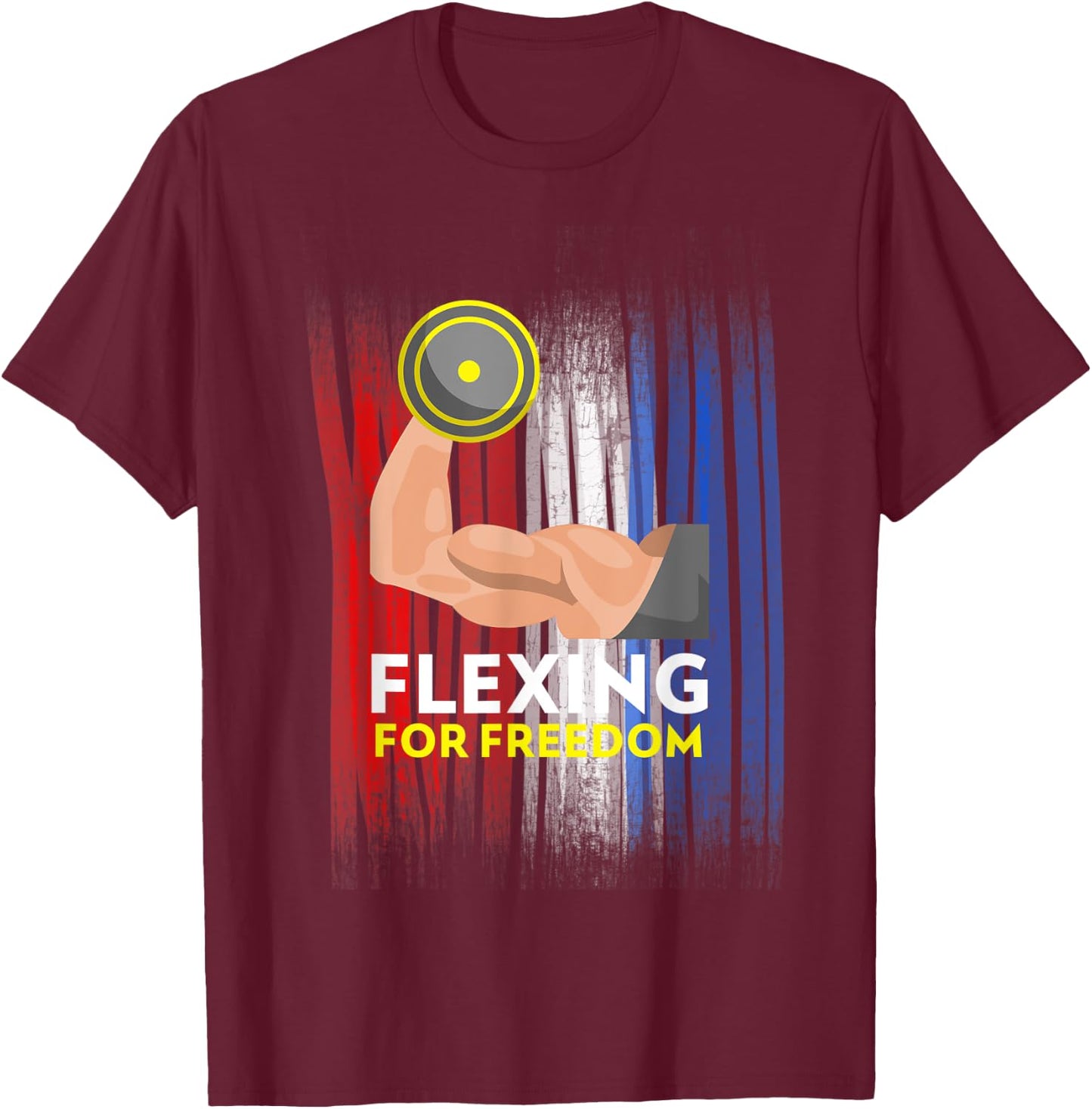 4th of July Weight Lifter Workout Muscles Gym Rat Women Kids Men T-Shirt - T-Shirt | Maroon