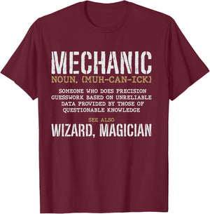 Mechanic Definition Funny Noun Meaning Vintage Gifts Men T-Shirt - T-Shirt | Maroon