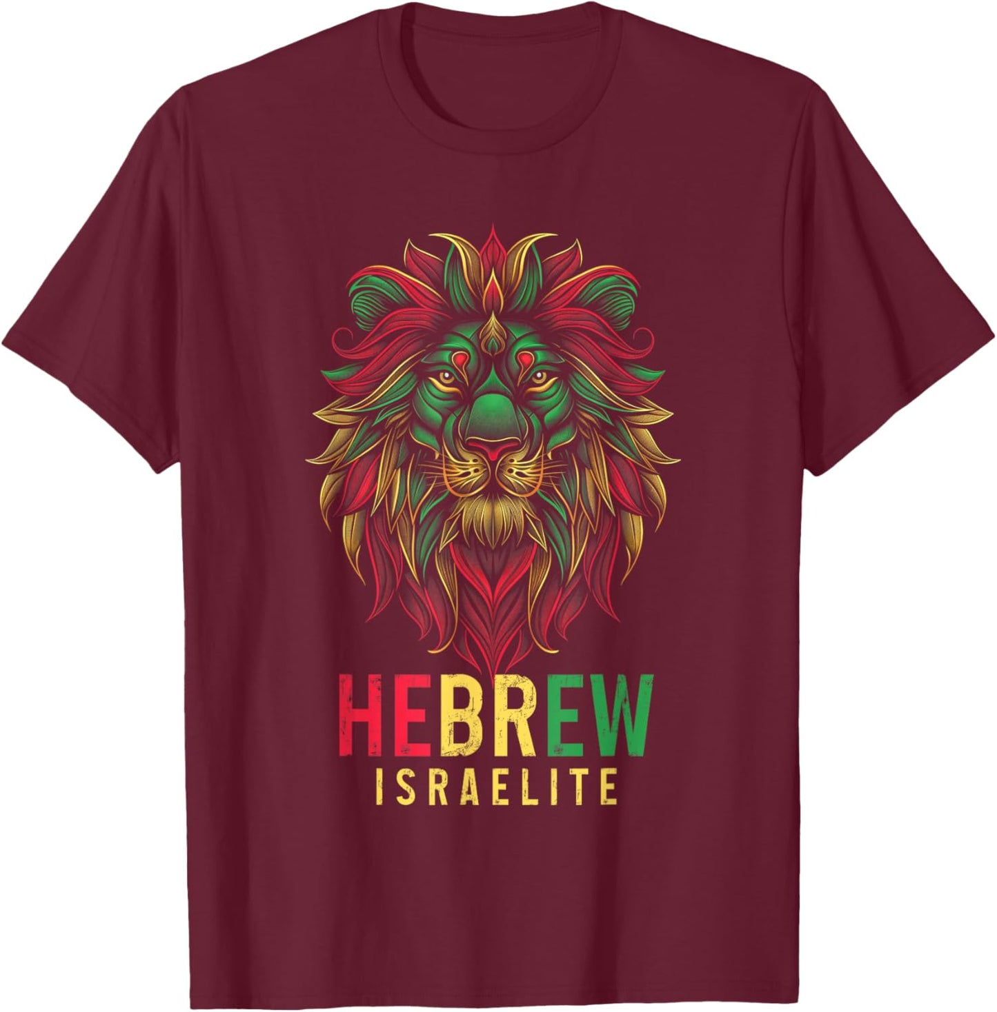 Hebrew Israelite Lion Of Judah Tribe YHWH Jew Jewish Yah T-Shirt - T-Shirt | Maroon