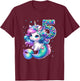 Unicorn Mermaid 5th Birthday 5 Year Old Party Girls Outfit T-Shirt - T-Shirt | Maroon