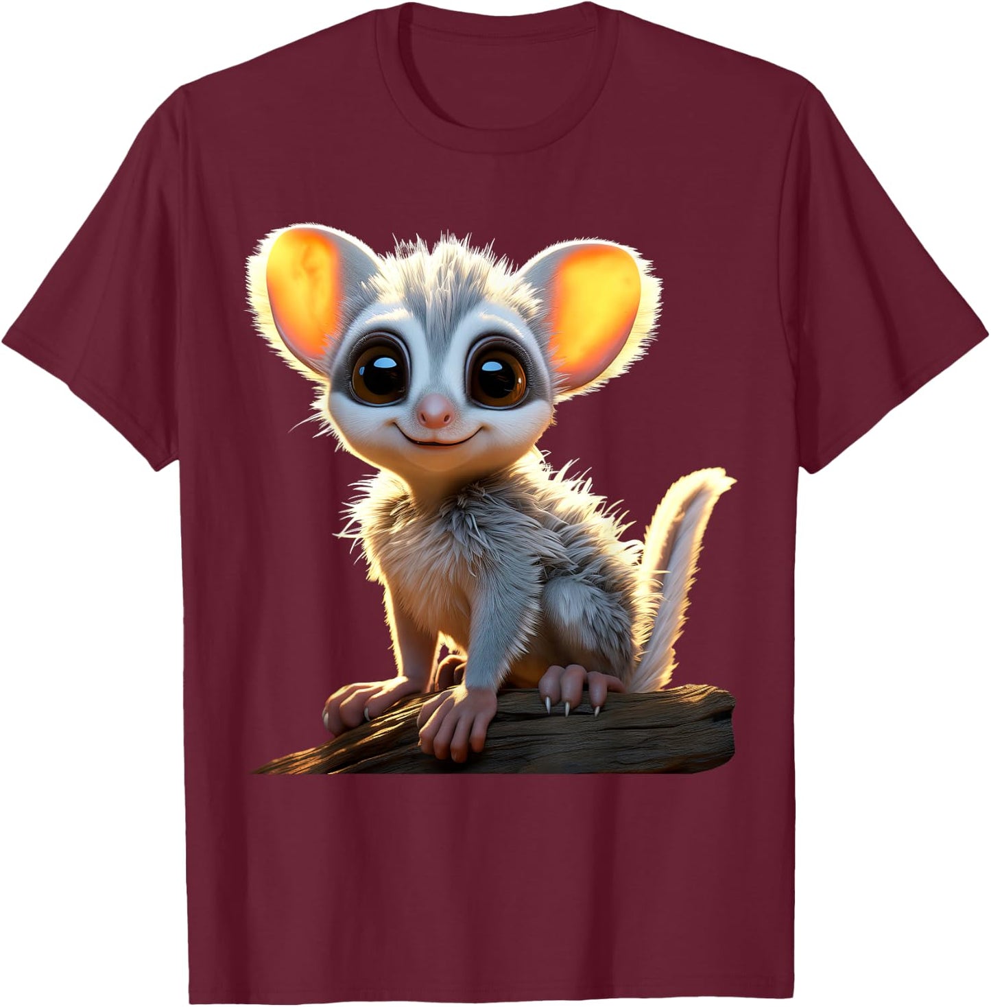 Galago Bush Baby Galagos Nagapies Monkey Ape Cute Galago T-Shirt - T-Shirt | Maroon